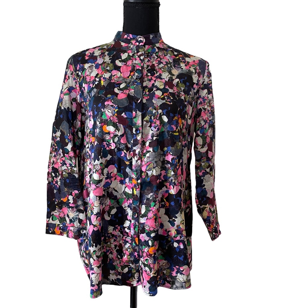 Erdem long sleeve floral print shirt button down  top US 8